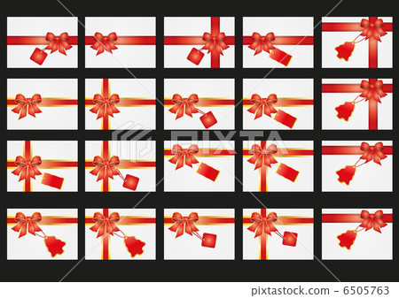 Vector illustration of set of cards with ribbon... - Stock Illustration ...