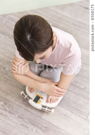 A woman on a scale A woman on a scale 6508175