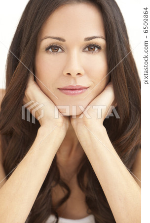 Happy Smiling Beautiful Woman Resting on Her Hands Happy Smiling Beautiful Woman Resting on Her Hands 6509864