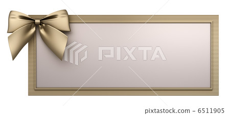 Golden frame with bow 3d render 6511905
