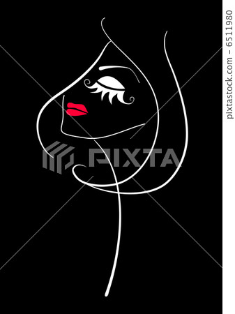 Fashion makeup. Abstract beautiful woman face silhouette 6511980