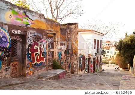 A graffiti building in Athens 6512466