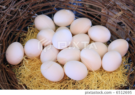 Boiled egg in a basket 6512695