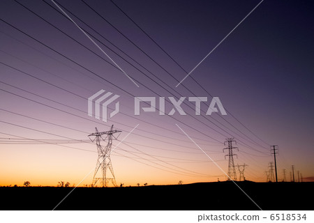 Desert power line Desert power line 6518534