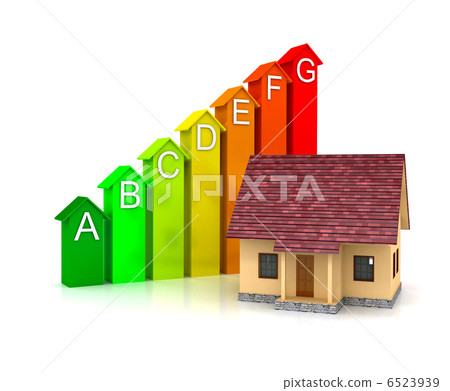 Energy efficiecy scale over white background 6523939