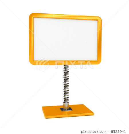Board on spring over white background Board on spring over white background 6523941