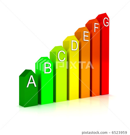 Energy efficiecy scale over white background 6523959
