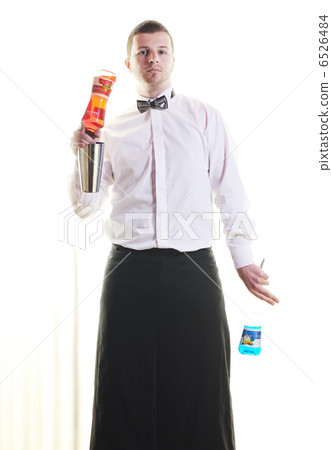 barman portrait isolated on white background 6526484