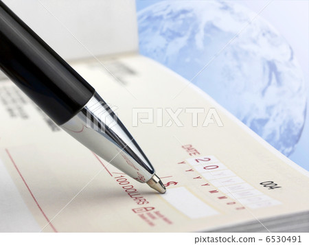 Pen on the Check Pen on the Check 6530491