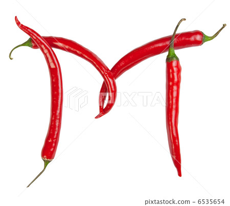 M letter made from chili 6535654