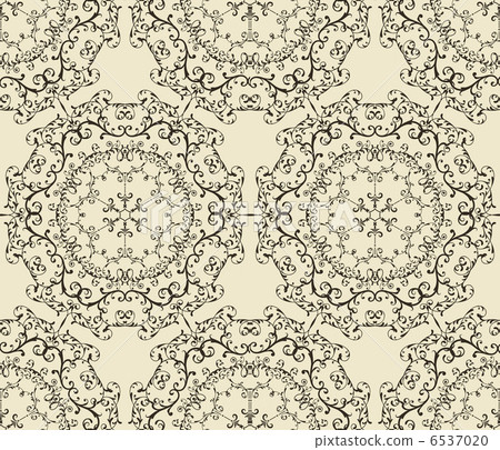 Vector Seamless Vintage Wallpaper Pattern - Stock Illustration [6537020 ...