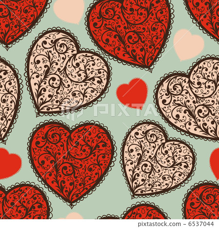 Vector Seamless Pattern with Hearts Vector Seamless Pattern with Hearts 6537044