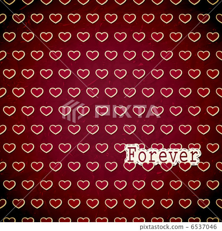 Vector Vintage Valentine's Card with Hearts Vector Vintage Valentine's Card with Hearts 6537046