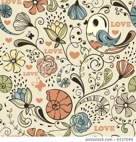 Vector Seamless Spring Pattern 6537049