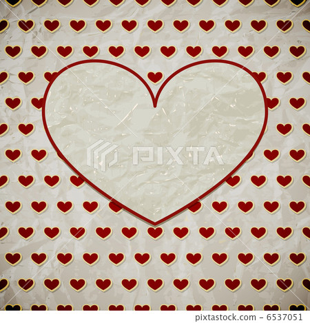 Vector Vintage Valentine's Card with Hearts 6537051