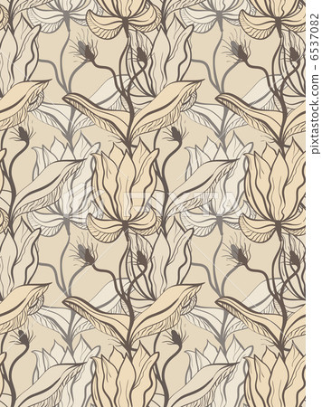 vector seamless background with abstract flowers - Stock Illustration ...