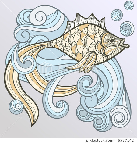 vector abstract fish on splash of water vector abstract fish on splash of water 6537142