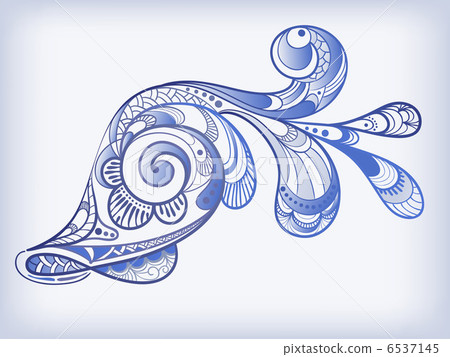 vector abstract blue fish 6537145