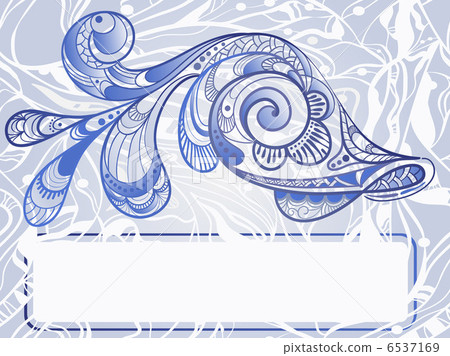 vector hand drawn beautiful fish on abstract background, vintage vector hand drawn beautiful fish on abstract background, vintage 6537169