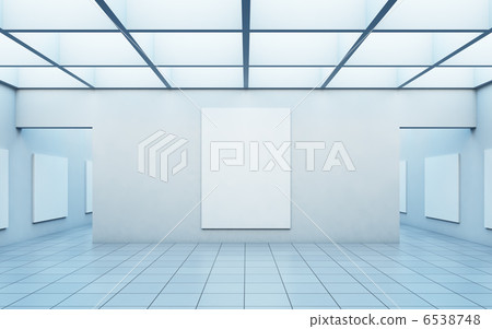 Gallery of art with pictures on the wall. 6538748