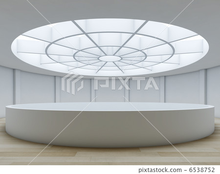 Minimalist interior with atrium. 6538752