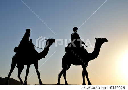 Moon's desert camel statue Sunrise 6539229
