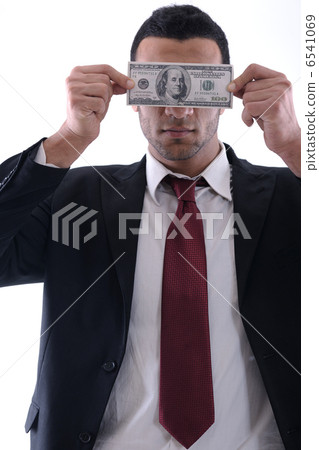 Business man holding money 6541069