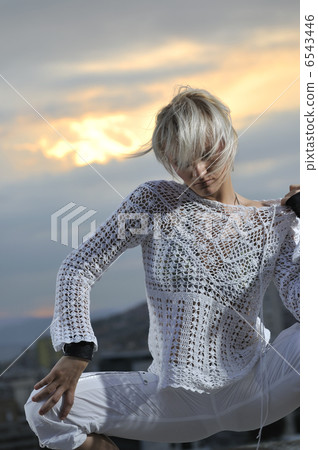 young gogo dancer girl on top of the building 6543446