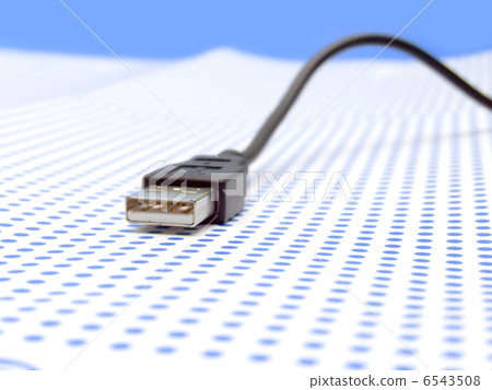 usb cable on dotted background 6543508
