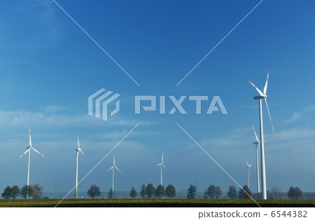 wind turbine generating eco electricity 6544382