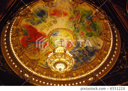 Ceiling Painting In Paris Opera 2012 Stock Photo