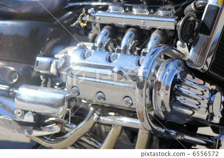 Brilliance of motorcycle engine silver 6556572