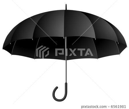 Vector illustration of classic black umbrella isolated on white 6561981