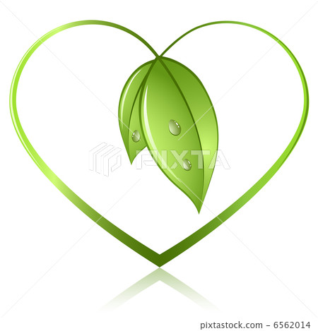 Green sprouts in shape of heart isolated on white background. Ec 6562014