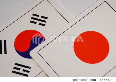 Flag of Japan and Korea 6563182