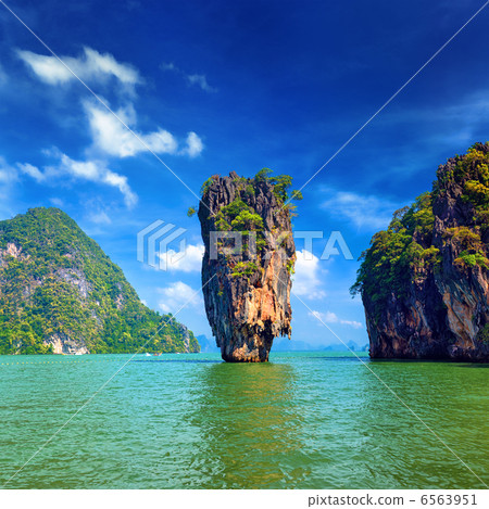 Thailand nature. James Bond island view tropical landscape Thailand nature. James Bond island view tropical landscape 6563951