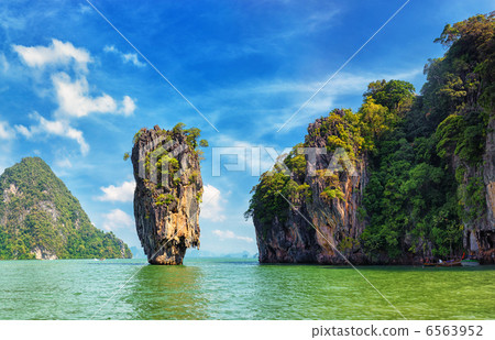 Thailand nature. James Bond island view tropical landscape Thailand nature. James Bond island view tropical landscape 6563952