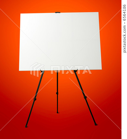 Blank Canvas on Easel Stand. Art Studio Empty Background Blank Canvas on Easel Stand. Art Studio Empty Background 6564186
