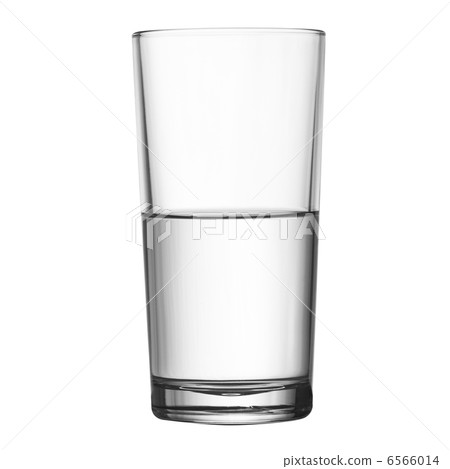 tall half full glass of water isolated on white clipping path in 6566014