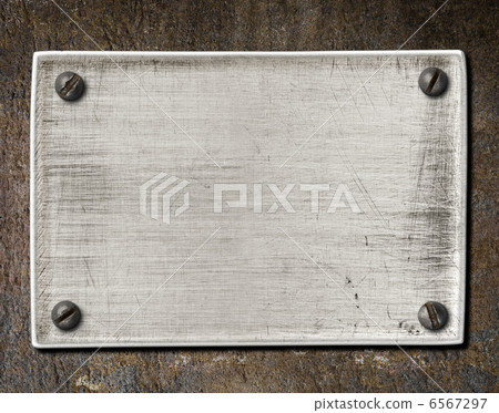 old scratched steel plate texture with screws over rusty metal 6567297