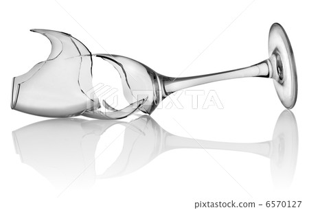 Broken wine glass isolated 6570127