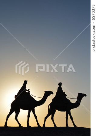 Moon's desert camel statue Sunrise 6570375