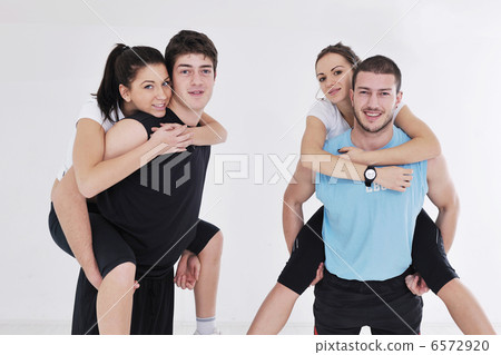 young people group in fitness club young people group in fitness club 6572920
