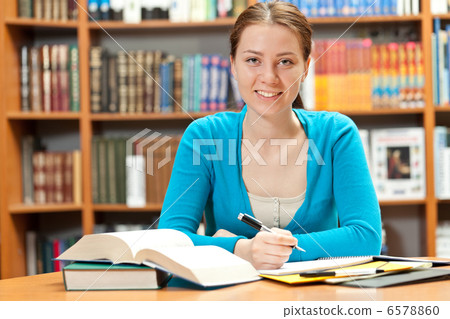 girl in library girl in library 6578860