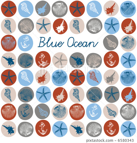 Abstract vector illustration with sea fauna. 6580343