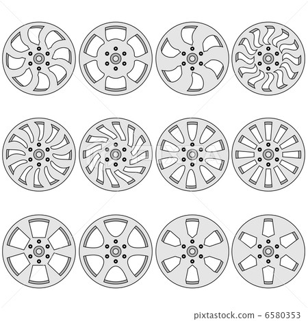 Car  alloy wheels, vector illustration 6580353