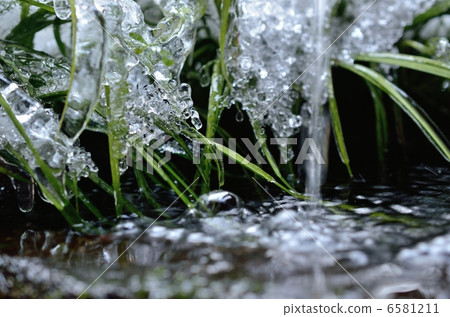 Sanzenin, the water surface and ice in hand bowl 6581211