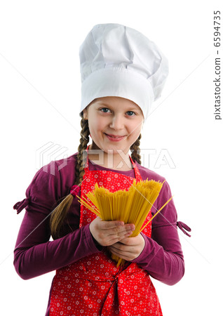 Little chef with spaghetti 6594735