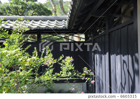 Black fence of Japanese house 6603315