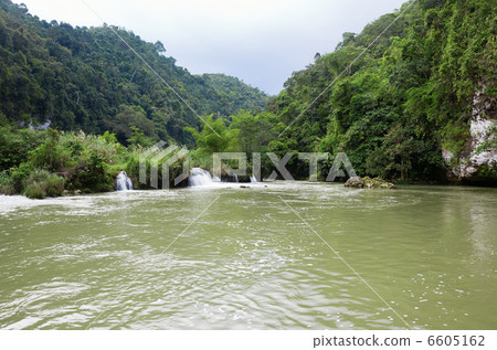 Waterfalls on the river Loboc, Bohol, Philippines 6605162